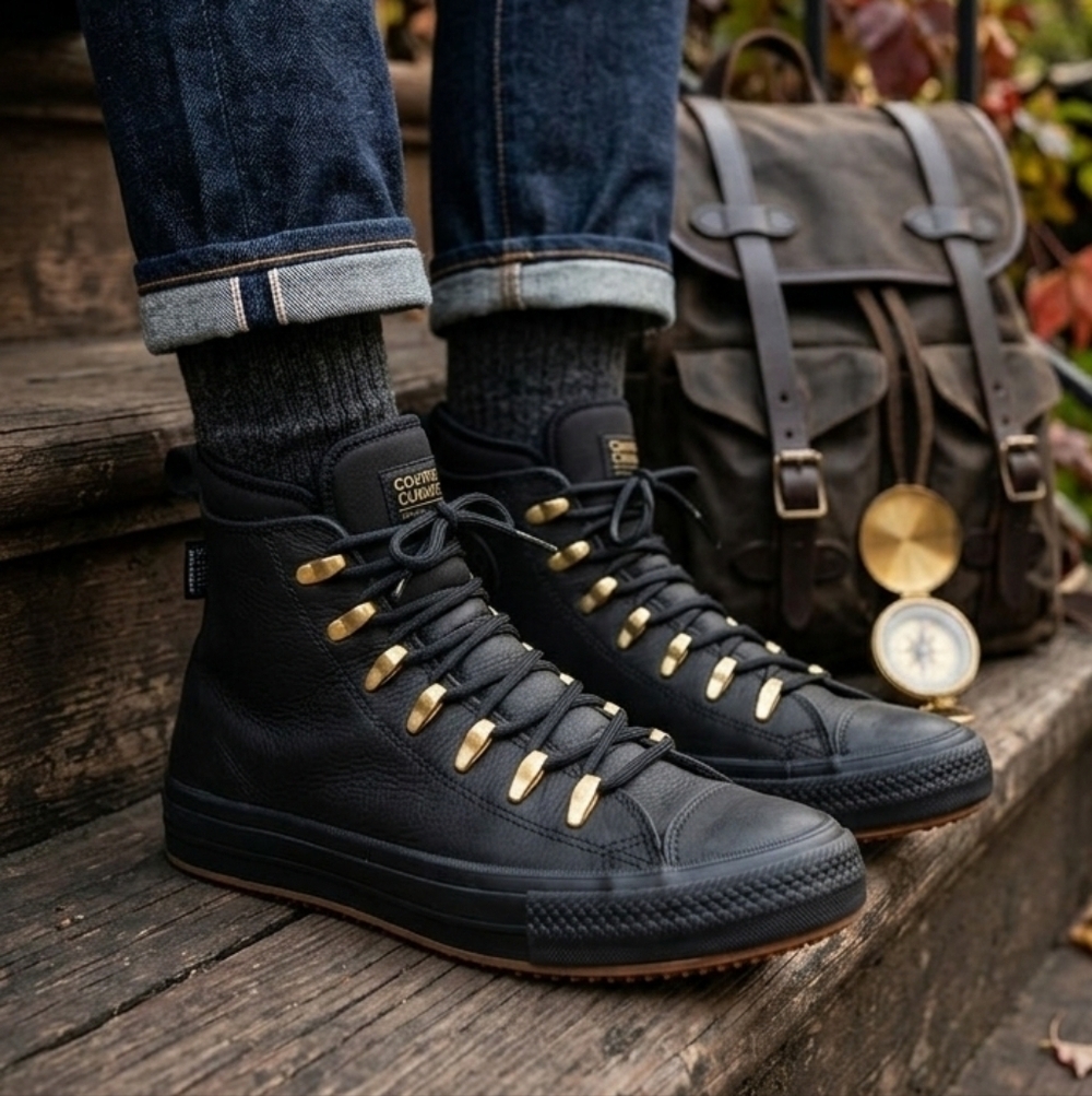 Converse CTAS ll Counter Climate Waterproof Leather Boots Black, Womens 7